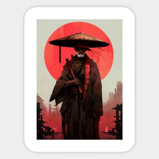 Old Black Samurai Sticker